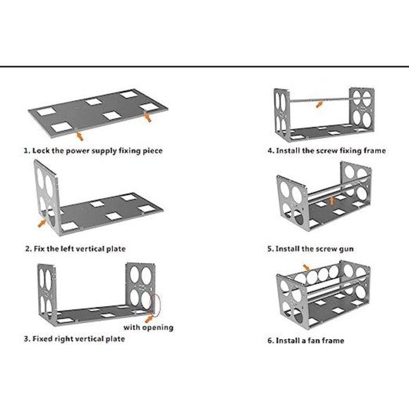 Silver Computer Mining Rig Frame - Picture 2 of 3